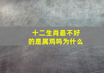 十二生肖最不好的是属鸡吗为什么