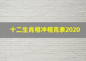 十二生肖相冲相克表2020