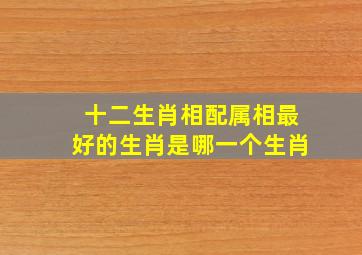 十二生肖相配属相最好的生肖是哪一个生肖