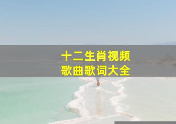 十二生肖视频歌曲歌词大全