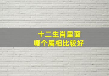 十二生肖里面哪个属相比较好