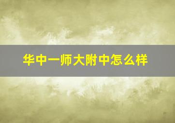 华中一师大附中怎么样