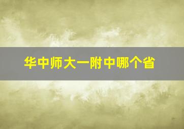 华中师大一附中哪个省