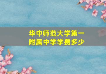 华中师范大学第一附属中学学费多少