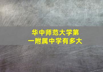 华中师范大学第一附属中学有多大