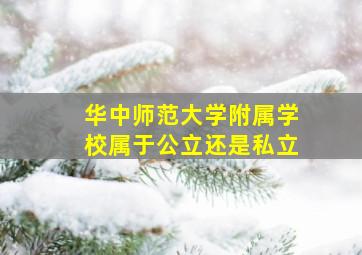 华中师范大学附属学校属于公立还是私立