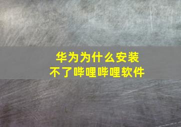 华为为什么安装不了哔哩哔哩软件