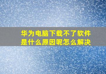 华为电脑下载不了软件是什么原因呢怎么解决