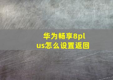 华为畅享8plus怎么设置返回