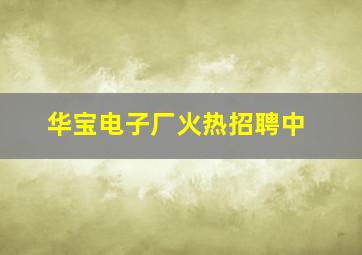 华宝电子厂火热招聘中