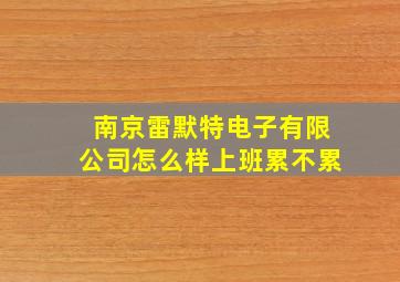 南京雷默特电子有限公司怎么样上班累不累