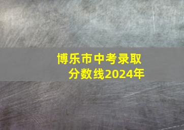 博乐市中考录取分数线2024年