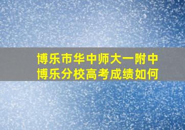 博乐市华中师大一附中博乐分校高考成绩如何