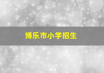 博乐市小学招生