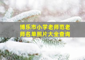 博乐市小学老师范老师名单照片大全查询