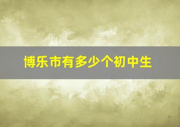 博乐市有多少个初中生