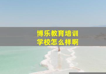 博乐教育培训学校怎么样啊