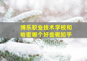 博乐职业技术学校和哈密哪个好些呢知乎