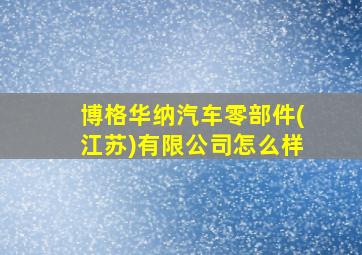 博格华纳汽车零部件(江苏)有限公司怎么样