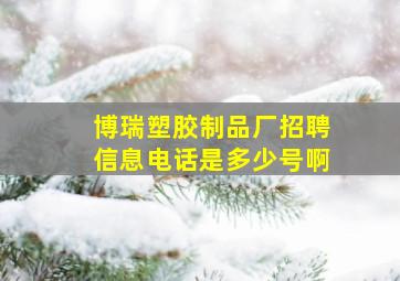 博瑞塑胶制品厂招聘信息电话是多少号啊