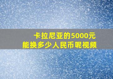 卡拉尼亚的5000元能换多少人民币呢视频