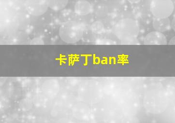 卡萨丁ban率