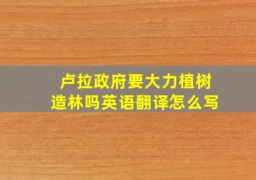 卢拉政府要大力植树造林吗英语翻译怎么写