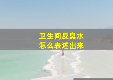 卫生间反臭水怎么表述出来