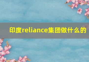 印度reliance集团做什么的