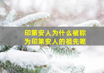 印第安人为什么被称为印第安人的祖先呢