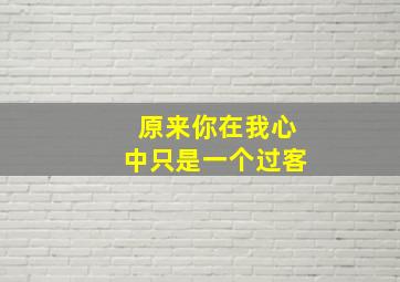 原来你在我心中只是一个过客