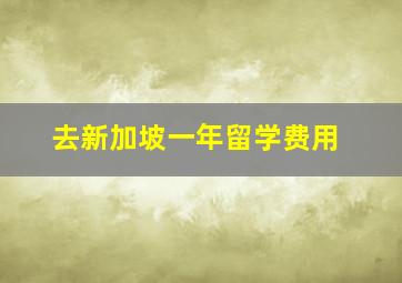 去新加坡一年留学费用