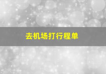 去机场打行程单