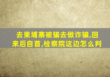 去柬埔寨被骗去做诈骗,回来后自首,检察院这边怎么判