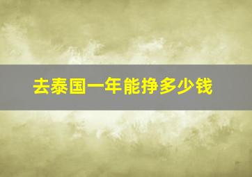 去泰国一年能挣多少钱