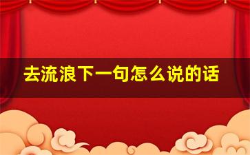 去流浪下一句怎么说的话