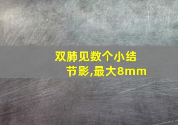 双肺见数个小结节影,最大8mm