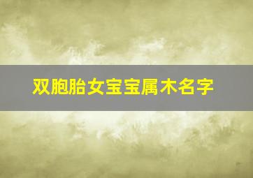 双胞胎女宝宝属木名字