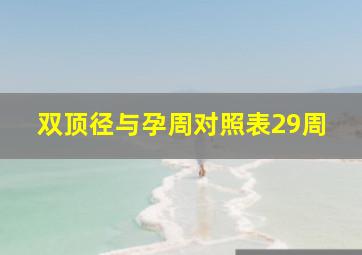 双顶径与孕周对照表29周