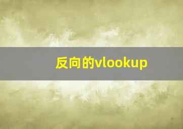 反向的vlookup