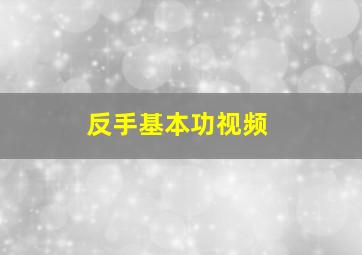 反手基本功视频