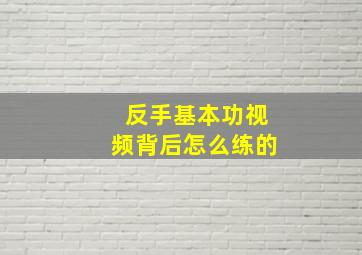 反手基本功视频背后怎么练的