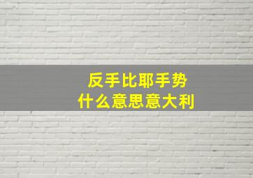 反手比耶手势什么意思意大利