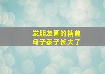 发朋友圈的精美句子孩子长大了