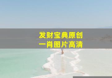 发财宝典原创一肖图片高清