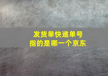 发货单快递单号指的是哪一个京东