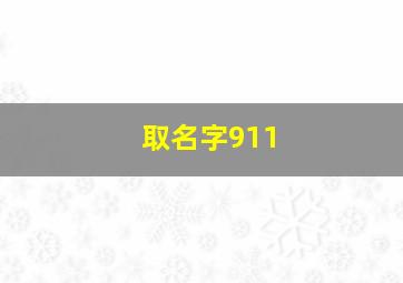 取名字911