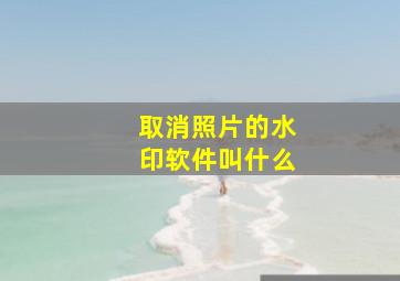 取消照片的水印软件叫什么