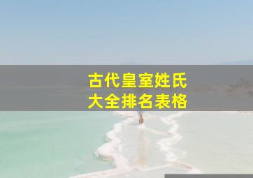 古代皇室姓氏大全排名表格