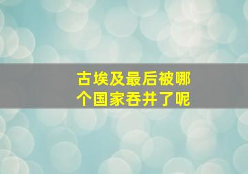 古埃及最后被哪个国家吞并了呢